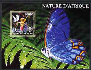 Benin 2006 Nature of Africa - Orchid & Butterfly (with Scout Logo) perf m/sheet cto used, stamps on , stamps on  stamps on scouts, stamps on  stamps on flowers, stamps on  stamps on orchids, stamps on  stamps on butterflies