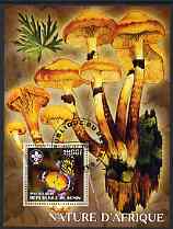 Benin 2006 Nature of Africa - Fungi & Butterfly (with Scout Logo) perf m/sheet cto used, stamps on , stamps on  stamps on scouts, stamps on  stamps on fungi, stamps on  stamps on butterflies