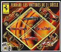 Haiti 2006 Ferrari Cars 21st Century perf sheetlet containing 4 diamond shaped values cto used, stamps on , stamps on  stamps on cars, stamps on  stamps on ferrari, stamps on  stamps on racing cars, stamps on  stamps on  f1 , stamps on  stamps on formula 1
