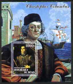 Benin 2006 Christopher Columbus #1 perf m/sheet cto used, stamps on , stamps on  stamps on personalities, stamps on  stamps on columbus, stamps on  stamps on explorers, stamps on  stamps on ships