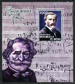 Benin 2006 Giuseppe Verdi #2 perf m/sheet cto used, stamps on personalities, stamps on music, stamps on verdi, stamps on composers