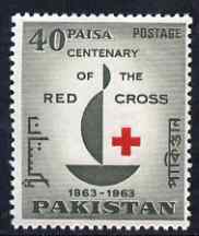 Pakistan 1963 Red Cross Centenary unmounted mint, SG 187, stamps on , stamps on  stamps on red cross, stamps on  stamps on medical