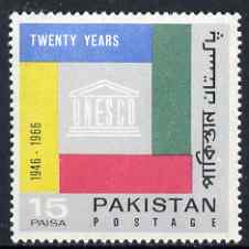 Pakistan 1965 UNESCO 20th Anniversary unmounted mint, SG 233, stamps on , stamps on  stamps on united nations, stamps on  stamps on unesco, stamps on  stamps on children, stamps on  stamps on 