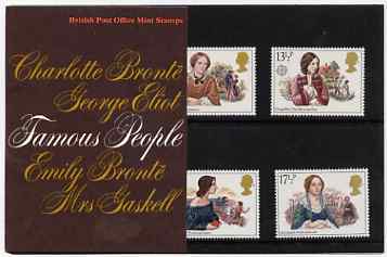 Great Britain 1980 Famous Authoresses set of 4 in official presentation pack, stamps on , stamps on  stamps on literature, stamps on  stamps on women, stamps on  stamps on personalities, stamps on  stamps on books