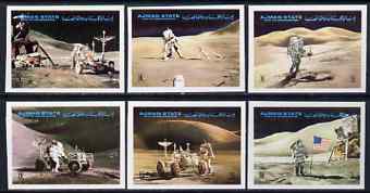 Ajman 1972 Apollo 15 imperf set of 6 unmounted mint, Mi 1267-72, stamps on , stamps on  stamps on space