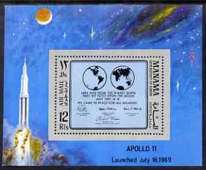Manama 1969 First Man on the Moon (2) perf m/sheet unmounted mint, Mi Bl 41B, stamps on , stamps on  stamps on space, stamps on  stamps on apollo, stamps on  stamps on 
