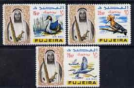 Fujeira 1967 Birds the 3 values from def set (15np, 35np & 75np) unmounted mint, Mi 40, 42 & 44, stamps on , stamps on  stamps on birds, stamps on  stamps on hoopoe, stamps on  stamps on egrets, stamps on  stamps on 