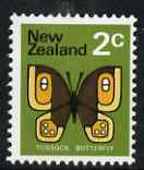 New Zealand 1973-76 Tussock Butterfly 2c (from no wmk def set) unmounted mint, SG 1009, stamps on butterflies