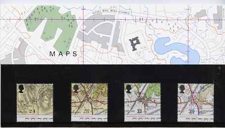 Great Britain 1991 Bicentenary of Ordnance Survey set of 4 in official presentation pack, stamps on , stamps on  stamps on maps