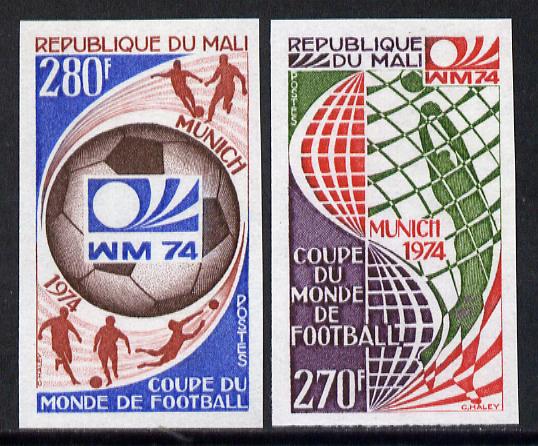 Mali 1974 Football World cup imperf set of 2 unmounted mint, SG 436-37, stamps on , stamps on  stamps on football  sport