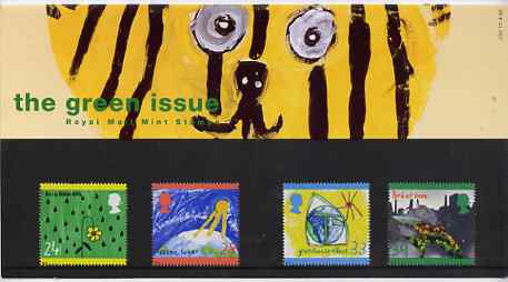Great Britain 1992 Protection of the Environment (Children's Paintings) set of 4 in official presentation pack, stamps on , stamps on  stamps on environment   arts     children