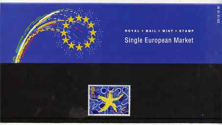 Great Britain 1992 Single European Market 24p in official presentation pack, stamps on , stamps on  stamps on europa    