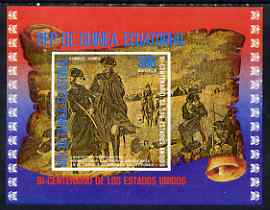 Equatorial Guinea 1976 USA Bicentenary (Lafayette) perf m/sheet, slight gum disturbance from backing paper, Mi BL 176, stamps on , stamps on  stamps on americana, stamps on  stamps on personalities