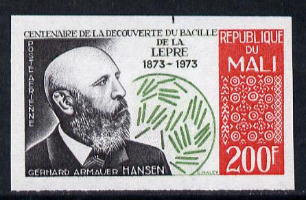 Mali 1973 Hansen's Identification of Leprosy 200f imperf unmounted mint, as SG 386, stamps on , stamps on  stamps on medical  personalities  science