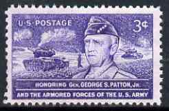 United States 1953 General Patton & US Armed Forces 3c unmounted mint, SG 1023, stamps on , stamps on  stamps on militaria, stamps on  stamps on  ww2 , stamps on  stamps on tanks