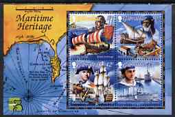 Gibraltar 1999 Maritime Heritage perf m/sheet unmounted mint, SG MS876, stamps on , stamps on  stamps on maps, stamps on  stamps on ships, stamps on  stamps on berwick, stamps on  stamps on 