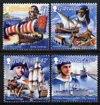Gibraltar 1999 Maritime Heritage perf set of 4 unmounted mint, SG 872-5, stamps on maps, stamps on ships, stamps on berwick, stamps on 