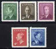 Canada 1950 KG6 set of 5 (without Postes-Postage) unmounted mint SG 424-8*, stamps on , stamps on  kg6 , stamps on 