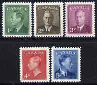 Canada 1950 KG6 set of 5 (without Postes-Postage) unmounted mint SG 424-8*, stamps on , stamps on  kg6 , stamps on 