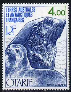 French Southern & Antarctic Territories 1979 Fur Seal & Cub 4f (from Antarctic Fauna set) unmounted mint SG 131, stamps on animals, stamps on seals, stamps on polar