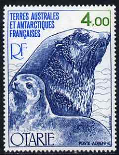 French Southern & Antarctic Territories 1979 Fur Seal & Cub 4f (from Antarctic Fauna set) unmounted mint SG 131, stamps on , stamps on  stamps on animals, stamps on  stamps on seals, stamps on  stamps on polar