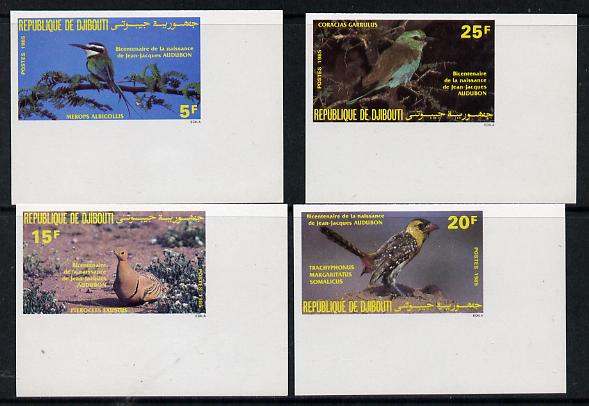 Djibouti 1985 John Audubon (Birds) imperf set of 4 unmounted mint as SG 941-44, stamps on , stamps on  stamps on audubon     birds     bee-eater      sand grouse    barbet    roller
