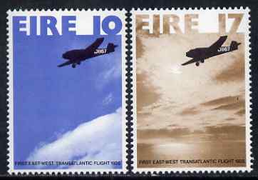 Ireland 1978 50th Anniversary of East-West Flight perf set of 2 unmounted mint SG 419-20, stamps on , stamps on  stamps on aviation, stamps on  stamps on junkers