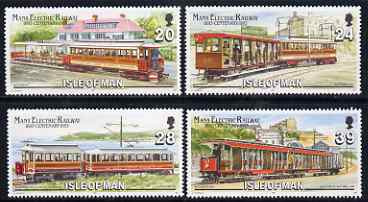 Isle of Man 1993 Electric Railway Centenary perf set of 4 unmounted mint SG 559-62, stamps on , stamps on  stamps on railways