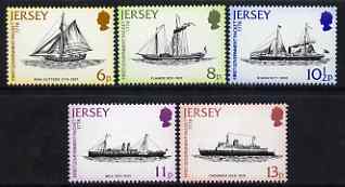 Jersey 1978 Bicentenary of Mail Packet Service perf set of 5 unmounted mint SG 197-201, stamps on , stamps on  stamps on ships, stamps on  stamps on postal