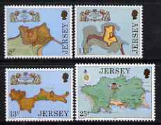 Jersey 1980 Jersey Fortresses perf set of 4 unmounted mint SG 222-25, stamps on forts, stamps on castles, stamps on maps