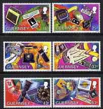 Guernsey 1997 Communications perf set of 6 unmounted mint SG 741-6, stamps on , stamps on  stamps on communications, stamps on  stamps on radio, stamps on  stamps on microphones, stamps on  stamps on  tv , stamps on  stamps on computers, stamps on  stamps on postal, stamps on  stamps on printing, stamps on  stamps on newspapers, stamps on  stamps on telephones