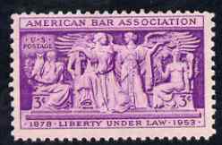 United States 1953 American Bar Association 3c unmounted mint, SG 1019