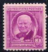 United States 1948 Honouring William Allen White (Author) 3c unmounted mint, SG 957, stamps on , stamps on  stamps on personalities, stamps on  stamps on literature