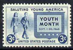 United States 1948 Salute to Youth 3c unmounted mint, SG 960, stamps on , stamps on  stamps on children