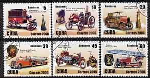 Cuba 2006 Fire Engines perf set of 6 fine cto used SG 5009-13, stamps on , stamps on  stamps on fire, stamps on  stamps on motorbikes