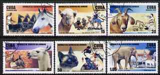 Cuba 2006 Animals in the service of Man perf set of 6 fine cto used SG 4987-92, stamps on , stamps on  stamps on animals, stamps on  stamps on horses, stamps on  stamps on cats, stamps on  stamps on elephants, stamps on  stamps on camels, stamps on  stamps on goats, stamps on  stamps on ovine