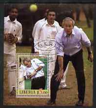 Liberia 2006 President Bush Playing Cricket perf m/sheet fine cto used, stamps on personalities, stamps on usa presidents, stamps on americana, stamps on sport, stamps on cricket