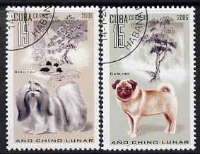 Cuba 2006 Chinese New Year - Year of the Dog perf set of 2 fine cto used SG 4914-5, stamps on , stamps on  stamps on dogs, stamps on  stamps on lunar, stamps on  stamps on lunar new year