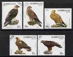 Azerbaijan 1994 Birds of Prey perf set of 5 cto used SG 189-93, stamps on , stamps on  stamps on birds, stamps on  stamps on birds of prey