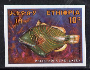 Ethiopia 1970 Triggerfish 10c imperf, as SG 752*, stamps on fish     marine-life