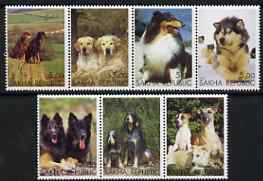 Sakha (Yakutia) Republic 2000 Dogs perf set of 7 values complete unmounted mint, stamps on dogs, stamps on 