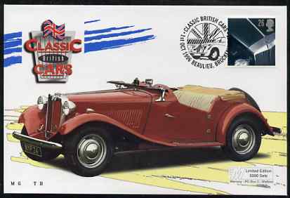 Great Britain 1996 Classic Sports Cars 26p MG TD on Mercury illustrated (Limited Edition) cover with special Beaulieu cancel, SG 1946, stamps on cars, stamps on  mg , stamps on 