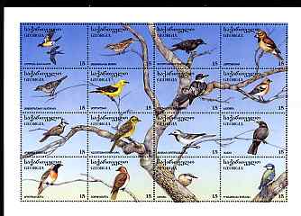 Georgia 1996 Birds #1 perf sheetlet containing 16 values unmounted mint, SG 148-63, stamps on birds