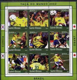 Guinea - Bissau 2001 Football World Cup (Brazil) perf sheetlet containing 9 values (9 x 300 FCFA) unmounted mint Mi 1370-78