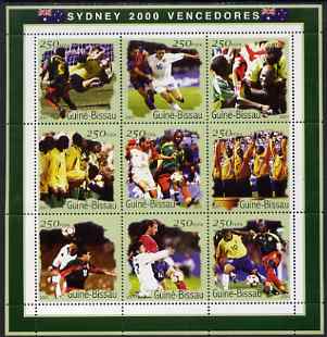 Guinea - Bissau 2001 Sydney Olympic Games perf sheetlet containing 9 values (Football) unmounted mint Mi 1306-14, stamps on , stamps on  stamps on sport, stamps on  stamps on olympics, stamps on  stamps on football