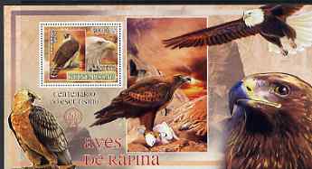 Guinea - Bissau 2007 Birds of Prey - Eagles large perf s/sheet containing 1 value (Scout logo in background) unmounted mint, stamps on , stamps on  stamps on birds, stamps on  stamps on scouts, stamps on  stamps on birds of prey, stamps on  stamps on eagles