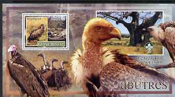 Guinea - Bissau 2007 Birds - Vultures large perf s/sheet containing 1 value (Scout logo in background) unmounted mint, stamps on birds, stamps on scouts, stamps on vultures