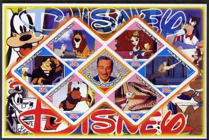 Mali 2006 The World of Walt Disney #06 imperf sheetlet containing 6 diamond shaped values plus label, unmounted mint, stamps on , stamps on  stamps on disney, stamps on  stamps on films, stamps on  stamps on cinema, stamps on  stamps on movies, stamps on  stamps on cartoons, stamps on  stamps on lions, stamps on  stamps on bears, stamps on  stamps on teddy bears, stamps on  stamps on crocodiles