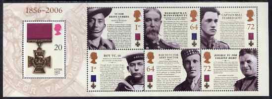 Great Britain 2006 150th Anniversary of Victoria Cross perf m/sheet unmounted mint, SG MS 2665, stamps on , stamps on  stamps on militaria, stamps on  stamps on medals, stamps on  stamps on  vc , stamps on  stamps on victoria cross