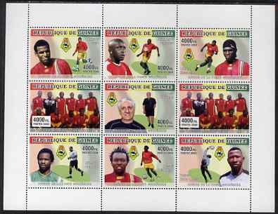 Guinea - Conakry 2008 Football Africa Cup #1 perf sheetlet containing set of 9 values unmounted mint, stamps on , stamps on  stamps on football